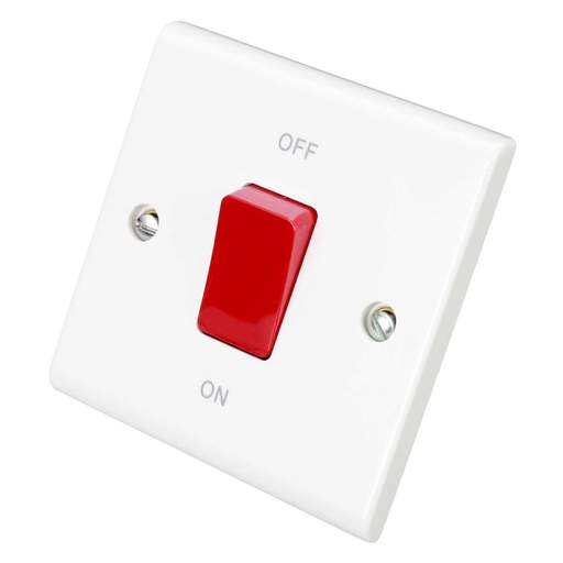 Deta 50A DP 1 Gang Switch White