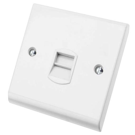 Deta 1 Gang Secondary Telephone Socket White
