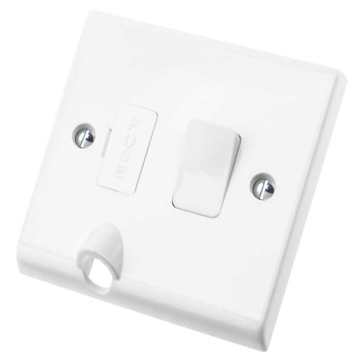 Deta 13A Switched Fused Spur with Bottom Flex Outlet White