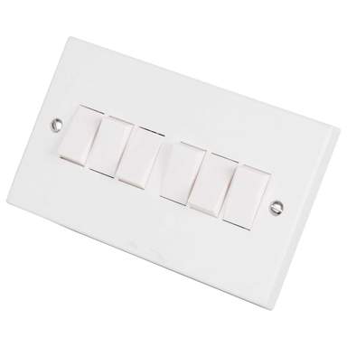 Deta Vimark 10A 6 Gang 2 Way Light Switch (V1245) | CEF