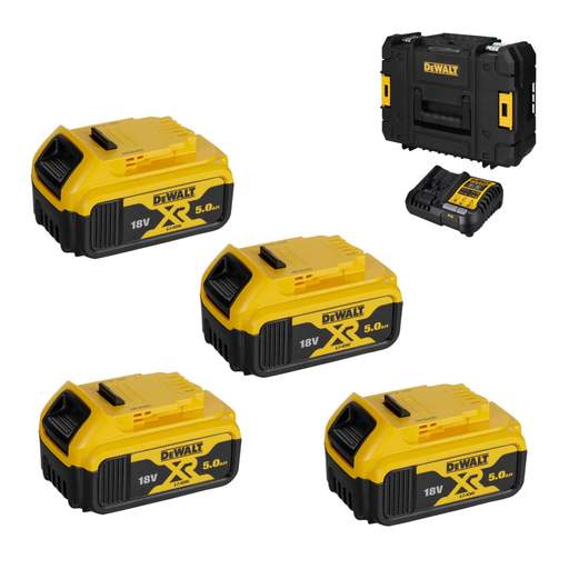 DEWALT DCB115P4T-GB 18V XR 4 x 5.0Ah Battery Starter Kit