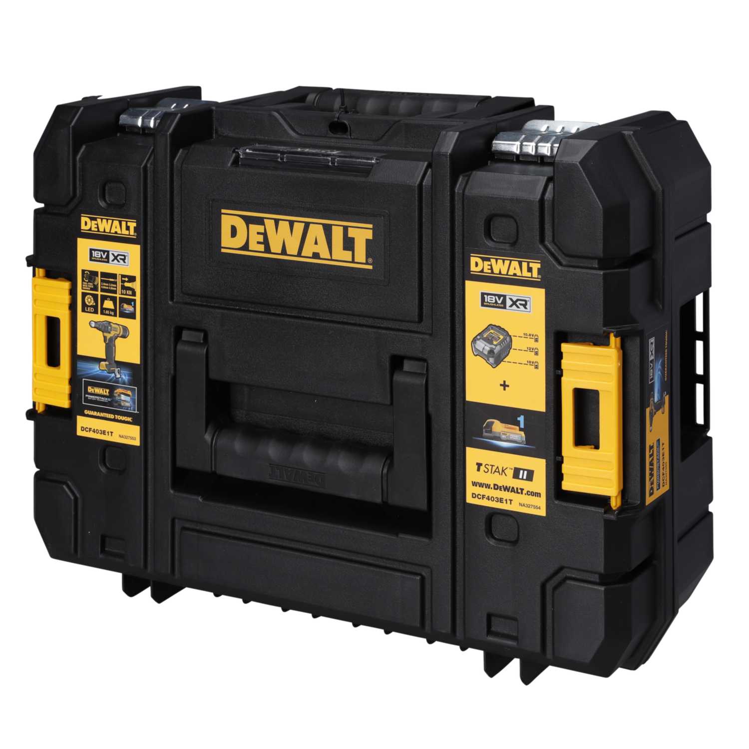 DeWALT DCF403E1TGB 18V XR 3/16" Brushless Riveter with 1 x 1.7Ah