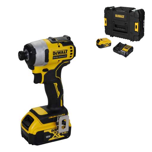 DeWALT DCF809P2-GB 18V XR Brushless Impact Driver with 2 x 5.0Ah Batteries