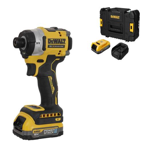 DeWALT DCF860E2T-GB 18V XR Premium Impact Driver with 2 x 1.7Ah POWERSTACK Batteries