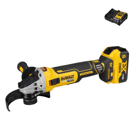 DEWALT DCG405P1-GB 18V XR Brushless 125mm Angle Grinder with 1 x 5.0Ah Battery