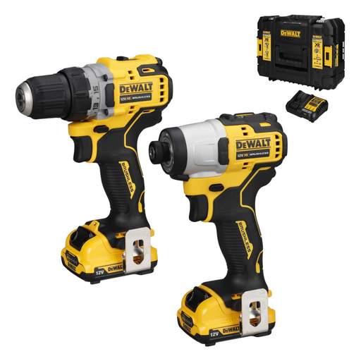DEWALT DCK2110L2T-GB 12V Compact Drill and Impact Driver Kit with 2 x 3.0Ah Batteries