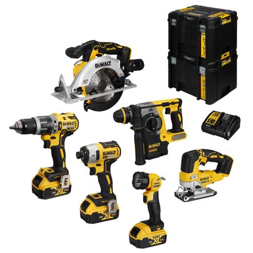 DEWALT DCK690P3T-GB 18V XR Brushless 6 Piece Kit with 3 x 5.0Ah Batteries