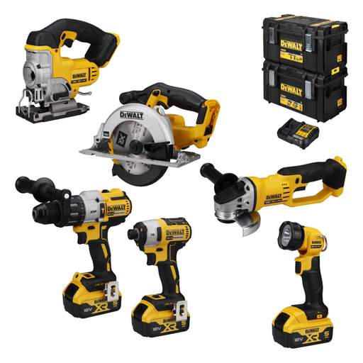 DEWALT DCK694P3-GB 18V XR Brushless 6 Piece Kit with 3 x 5.0Ah Batteries