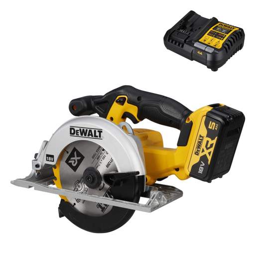 DEWALT DCS391P1-GB 18V XR 165mm Circular Saw with 1 x 5.0Ah Battery