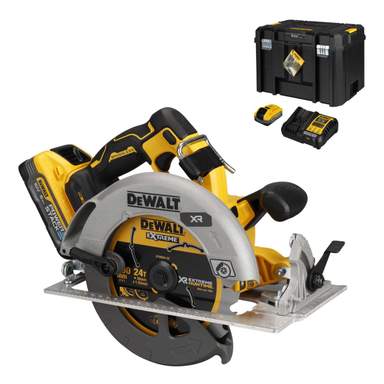 DCS573H2T-GB 18V Circular Saw with 2 x 5.0Ah POWERSTACK Batteries