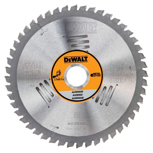 DeWALT DT1914-QZ 48T Aluminium Cutting Circular Saw Blade 216mm