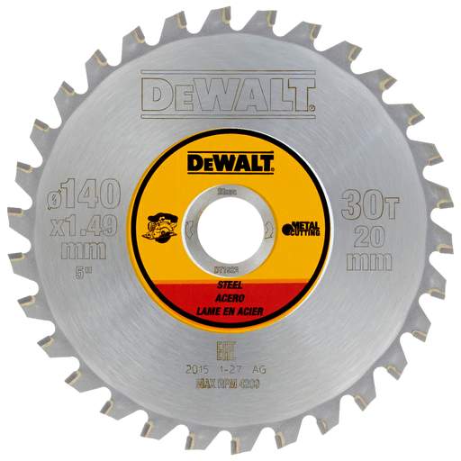 DeWALT DT1923-QZ 30T Steel Cutting Circular Saw Blade 140mm