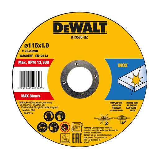DEWALT DT3506-QZ Cutting Discs 115mm (Pack of 10)