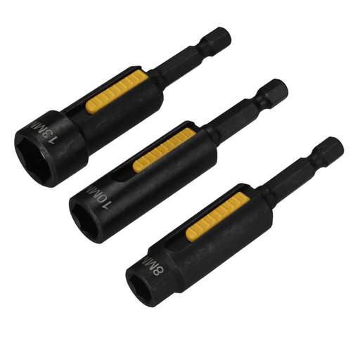 DEWALT DT7460-QZ 3 Piece Cleanable Hexagonal Magnectic Nut / Socket Driver Set