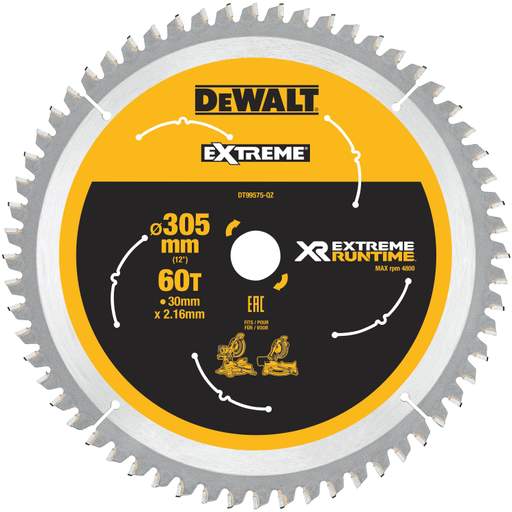 DeWALT DT99575-QZ 60T XR Circular Saw Blade 305mm