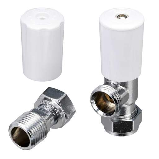 Drayton 15mm Angled Lockshield Chrome with White Cap