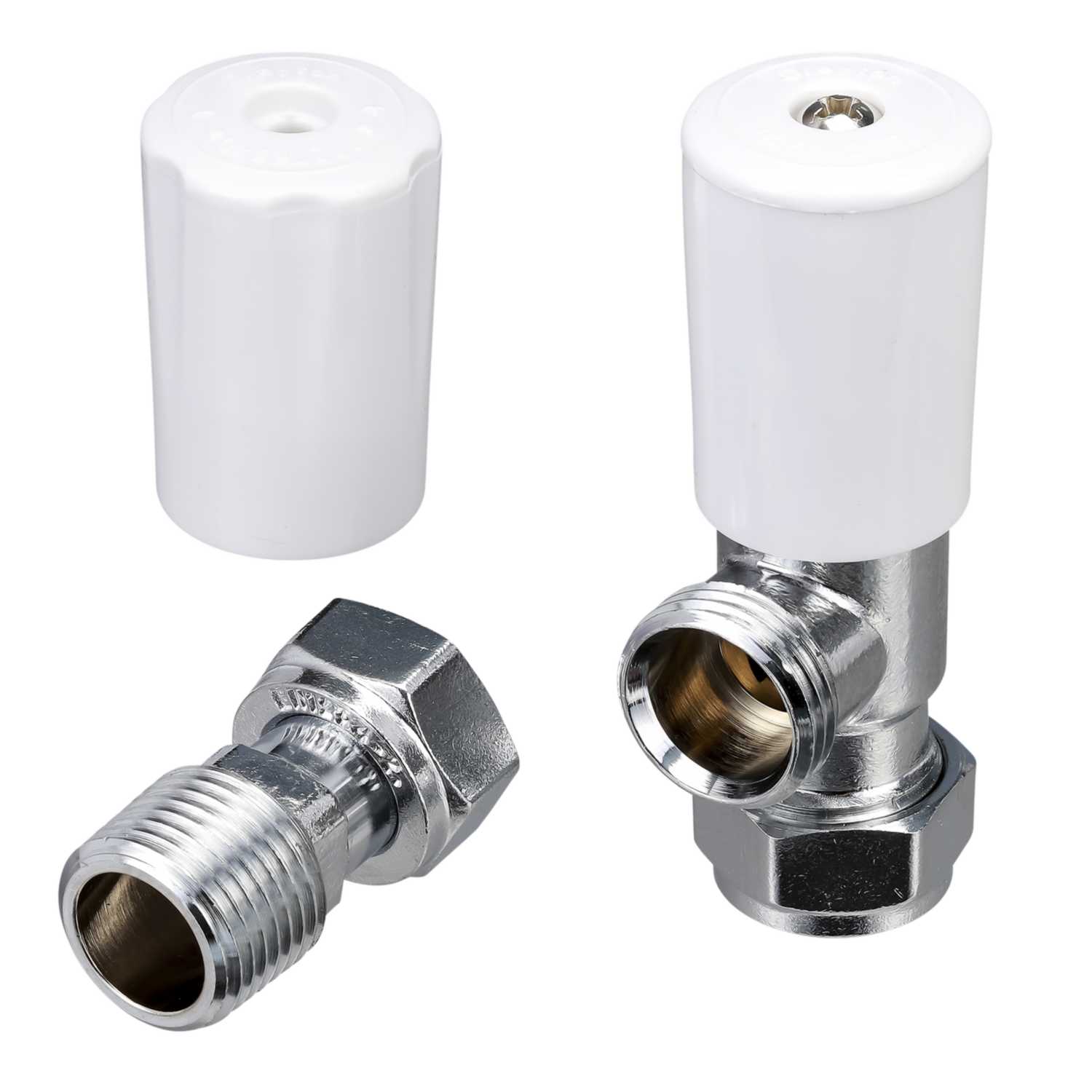 Drayton 15mm Angled Lockshield Chrome with White Cap (07 05 900) CEF