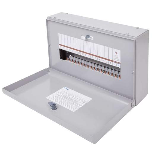 Eaton 16 Way 125A SP+N Metalclad Distribution Board without Incomer