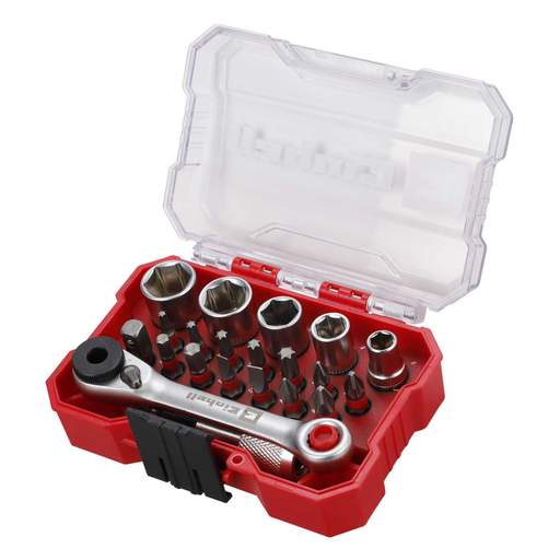 Einhell 21 Piece XS-Case Screwdriver Bit and Ratchet Set