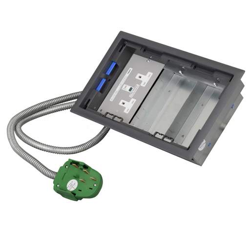 Electrak Legrand 3 Compartment Box with 5m 2P+E+CE Tap-Off and Twin RCD Socket Plate