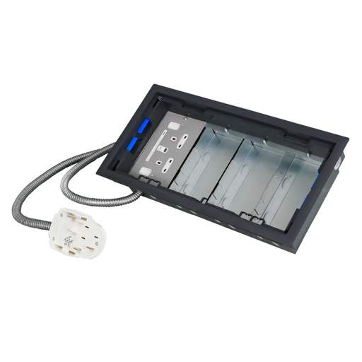 Electrak Legrand 4 Compartment Box with 3m 2P+E Tap-Off and 2 Gang Switched RCD Socket Plate