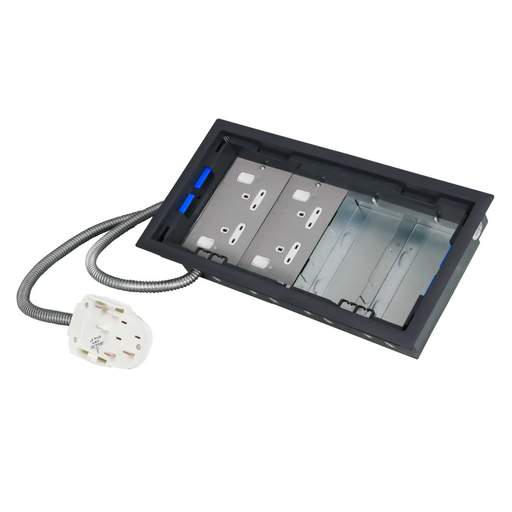 Electrak Legrand 4 Compartment Box with 3m 2P+E Tap-Off and 2x2 Gang Switched Socket Plate