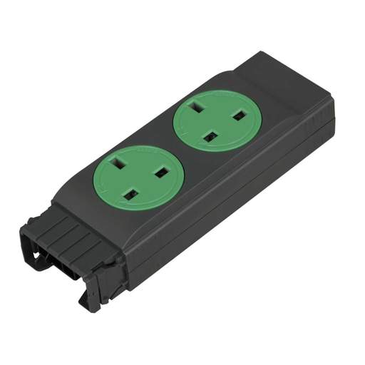Electrak Legrand 2 Gang Rotatable Socket Module Clean Earth
