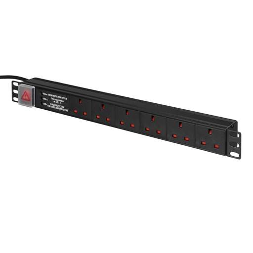 Emitex 6 Way 13A Horizontal 19" PDU Surge Protected