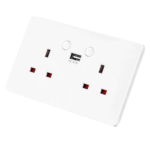 Enerj 13A 2 Gang Smart Wi-Fi Socket with USB