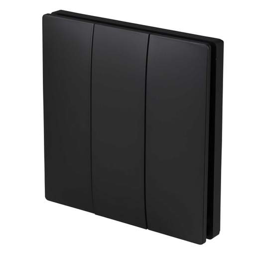 Enerj ECO Range 3 Gang Wireless Kinetic Switch Black