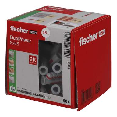 DR.PHAMOR 5点セット Fischer DuoPower 8mm x 65mm Plugs (Pack of 50) (538251) | CEF