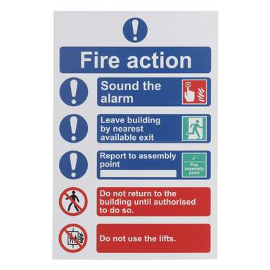 Action Number Sign Engex 'Fire Action' Procedure Sign (GX-FAP1N) | CEF
