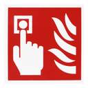 V Safety 13001AN-R Fire Alarm Call Point Sign - Portrait - 150mm X 200mm - 1mm Rigid Plastic, Red