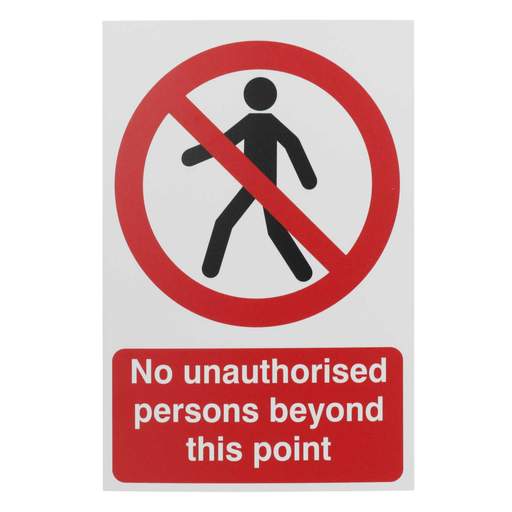 Engex 'No Unauthorised Persons Beyond This Point' Sign