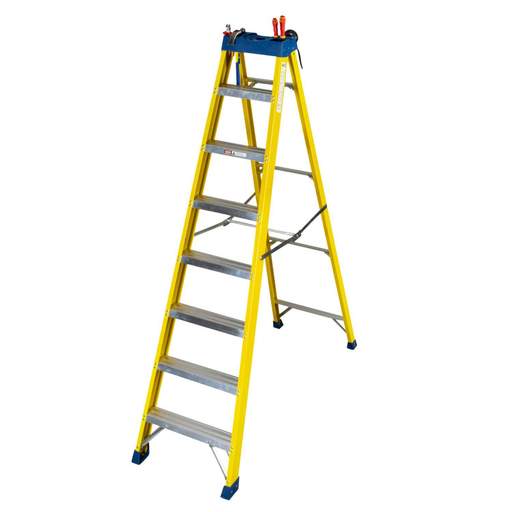 Engex 8 Tread Fibreglass Stepladder with Magnetic Tool Tray