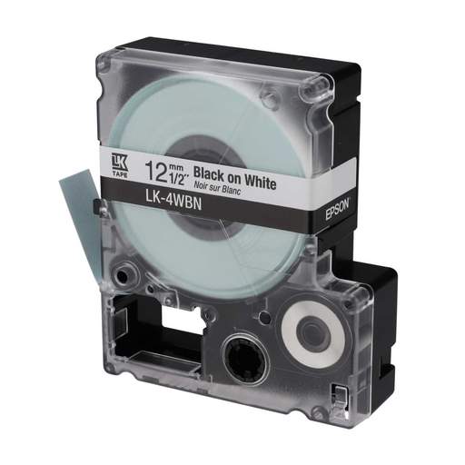 Epson LabelWorks 12mm x 9m Cartridge Black on White