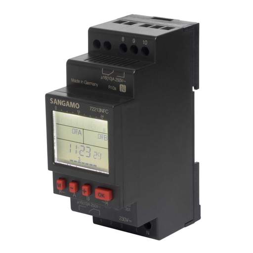Sangamo 7 Day Dual Channel 2 Module DIN Rail Time Switch NFC Enabled
