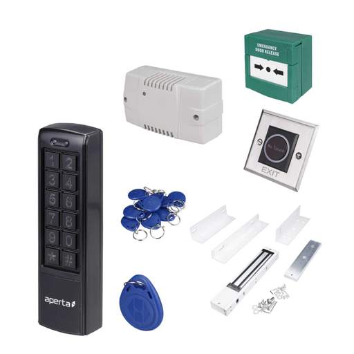 ESP Aperta Single Internal Door Proximity Black Keypad Kit with Contactless Exit Button and Callpoint