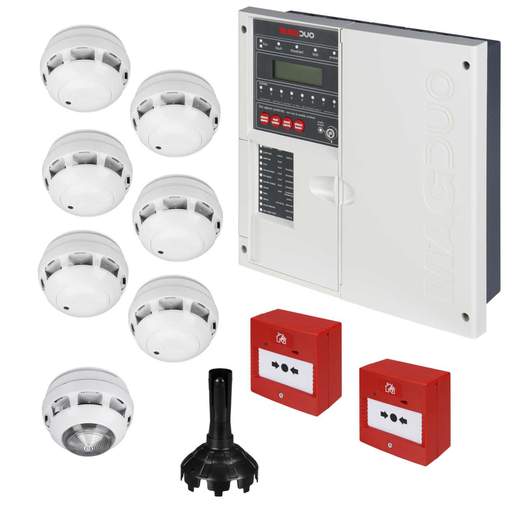 Magduo MAGDUO 4 Zone Two Wire Conventional Fire Alarm Kit Grey