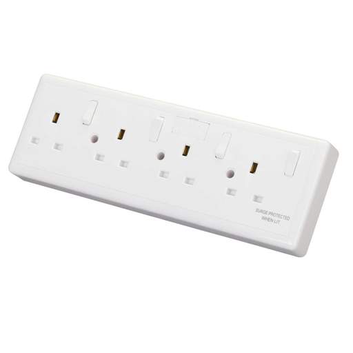 Eterna 1 or 2 Gang to 4 Gang 13A Switched Converter Socket White