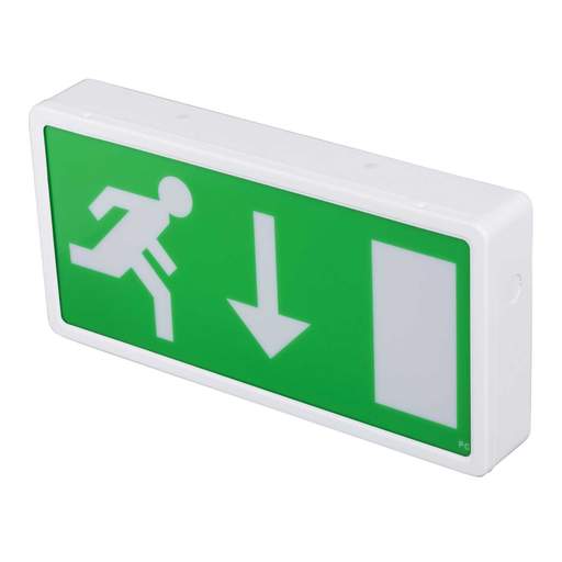 Eterna 4W LED Maintained Emergency Exit Box Sign with Down Arrow Legend