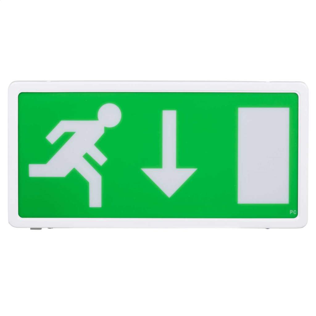 アルミニウム LED EXIT サイン Eterna 4W LED Maintained Emergency Exit Box Sign with Down Arrow