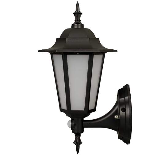 Eterna 7W LED Wall Mounted Lantern with PIR Black 3100K