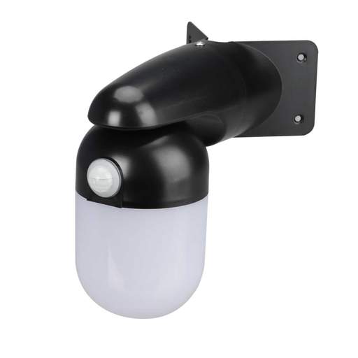 Eterna 10W LED Well Glass Fitting with PC Diffuser Black and PIR 4000K