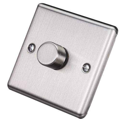 Eurolite 400W 1 Gang 2 Way Dimmer Switch Satin Stainless Steel