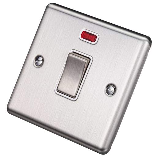 Eurolite 20A DP Switch with Neon White Insert Satin Stainless Steel