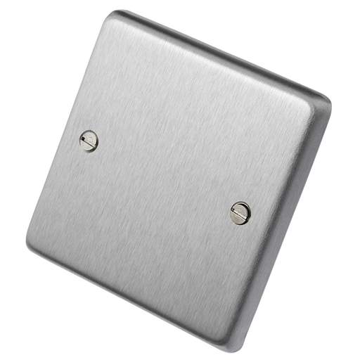 Eurolite 1 Gang Blank Plate Polished Stainless Steel