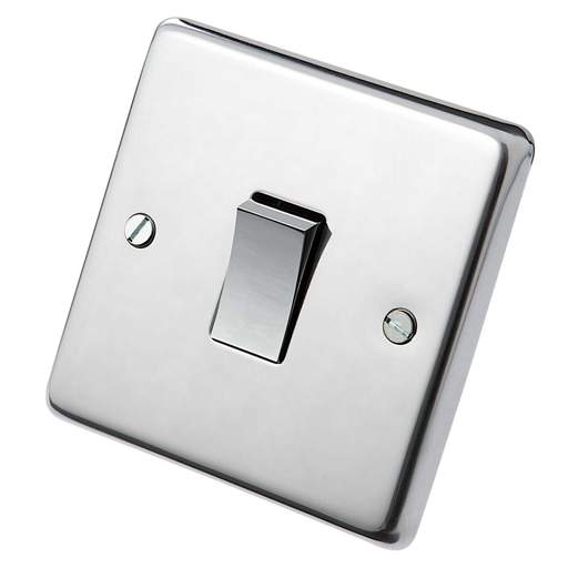Eurolite 20A Double Pole Switch Polished Stainless Steel