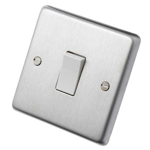 Eurolite 20A DP Switch White Insert Satin Stainless Steel