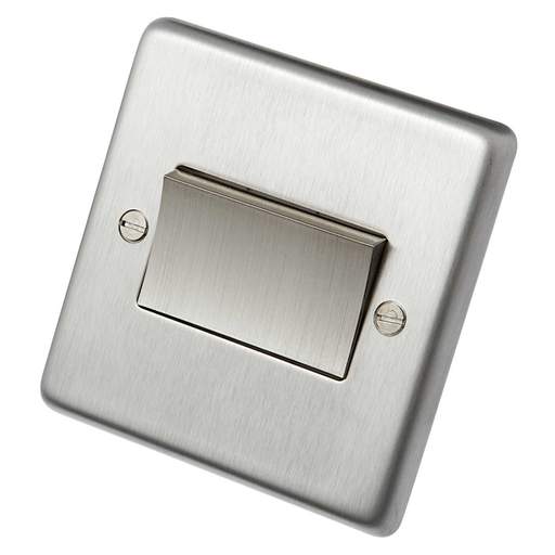 Eurolite 6A Triple Pole Fan Isolator Switch Satin Stainless Steel